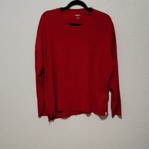 Burt's Bees Red Long Sleeve Tee